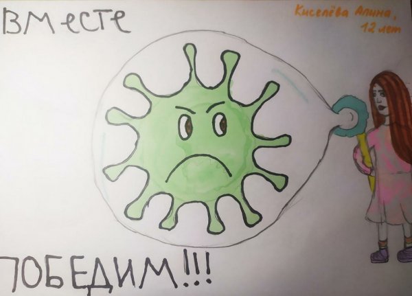 Рисунок на тему коронавирус