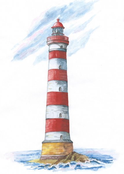 Маяк на белом фоне