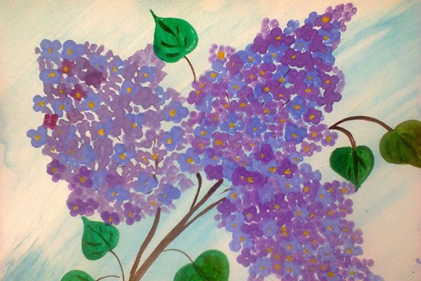 Сирень ватными палочками