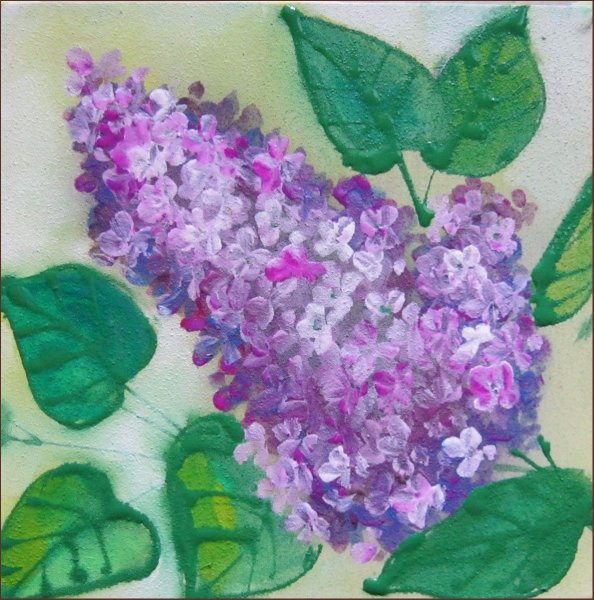 Ветка сирени рисование