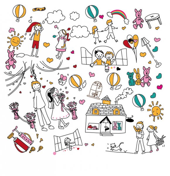 Детские рисунки вектор