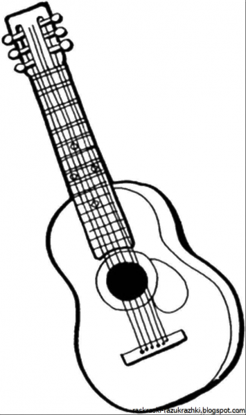 Гитара для раскрашивания для детей