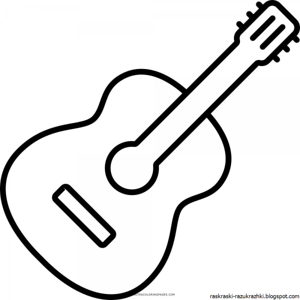 Гитара для раскрашивания для детей