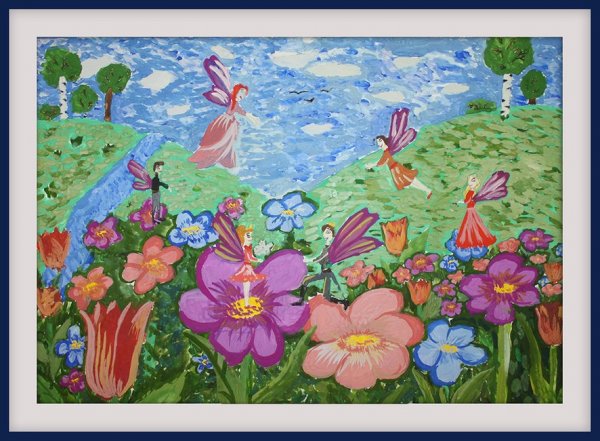 Дюймовочка гуашью