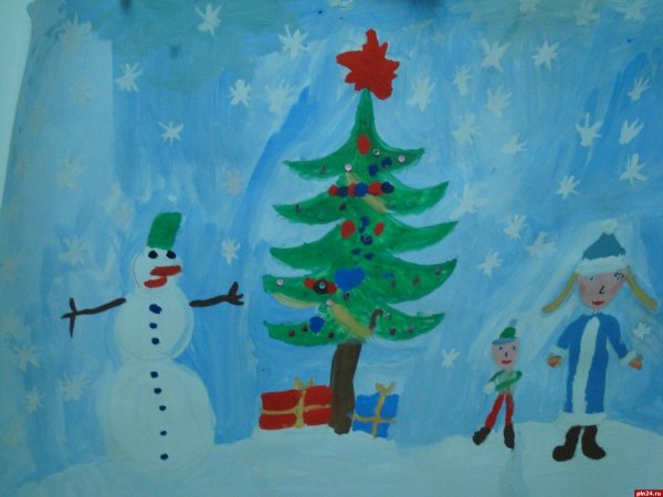 Рисование ёлки в детском саду