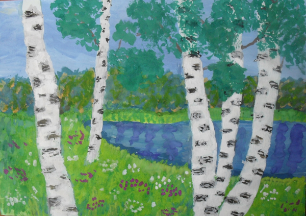 Береза иллюстрация