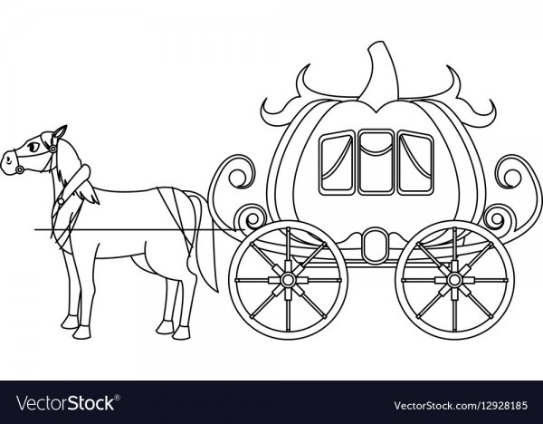 Карета раскраска для детей