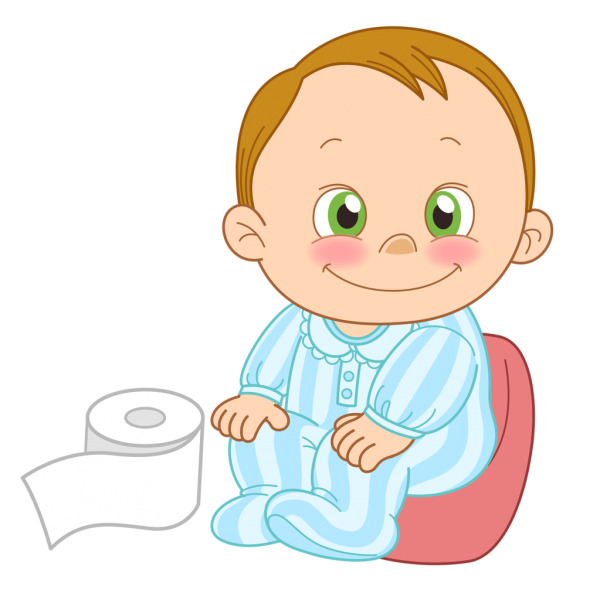 Ребенок на горшке мультяшный