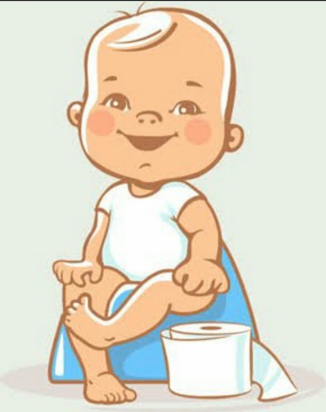 Мультяшный малыш на горшке