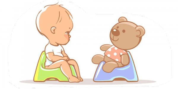 Малыш на горшке вектор