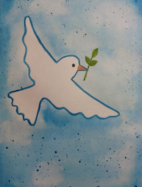 Рисование голубя мира