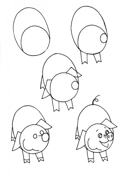 Поэтапные рисунки животных