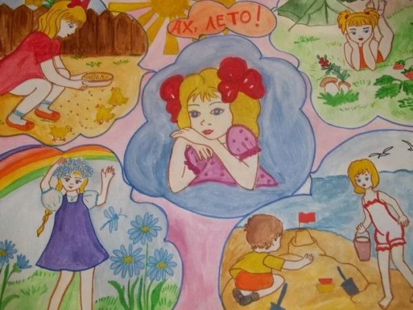 Детские рисунки летние каникулы