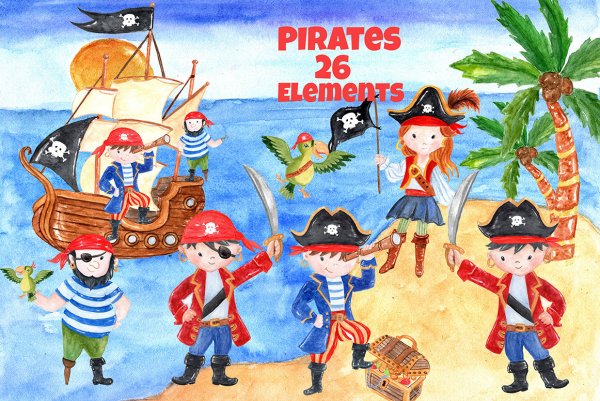 Пиратские раскраски для детей