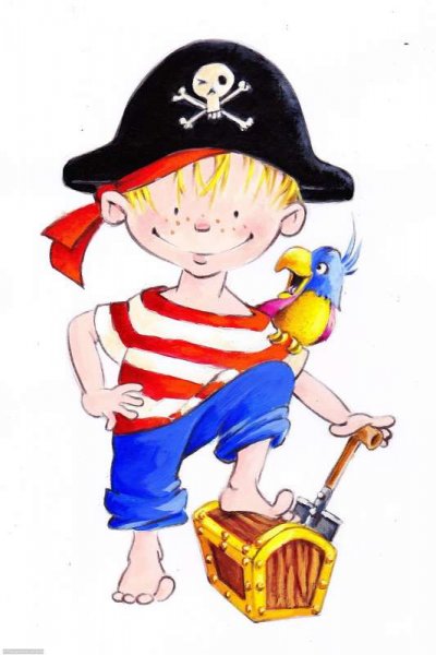 Пираты цветная раскраска