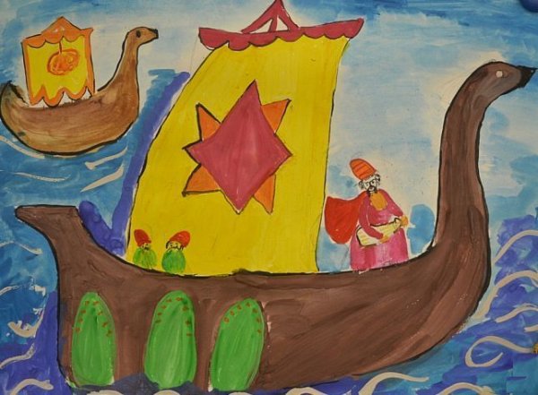 Рисунок к былине Садко