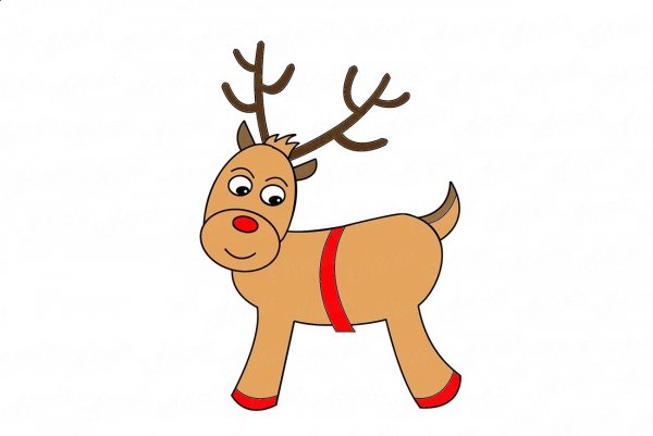 Рисовать новогоднего оленя