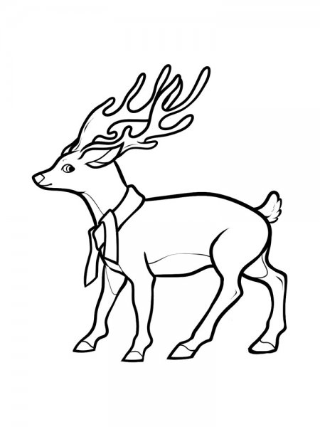 Олень раскраска