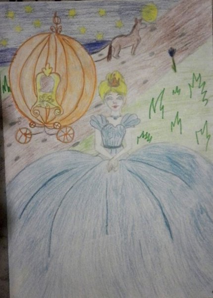 Золушка рисунок детский