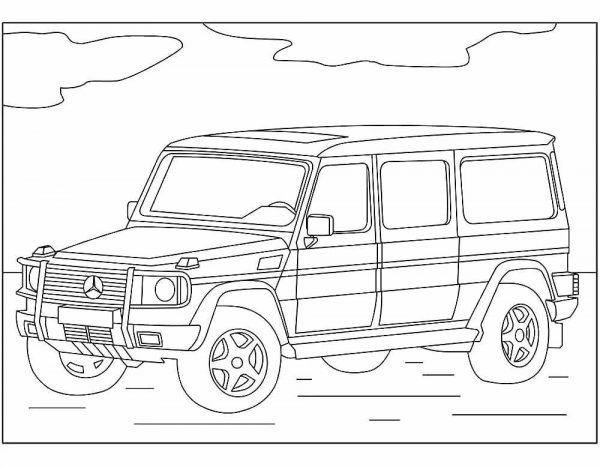 Раскраски машинки Мерседес Гелендваген