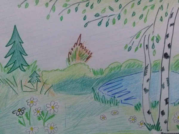 Детские рисунки на тему утро