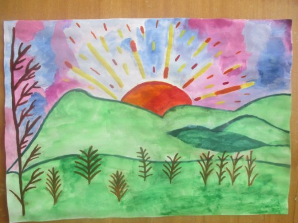 Детские рисунки утро