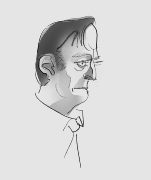 Шарж на кларнете