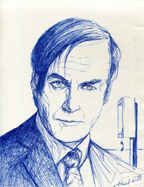 Пожилой мужчина рисунок карандашом