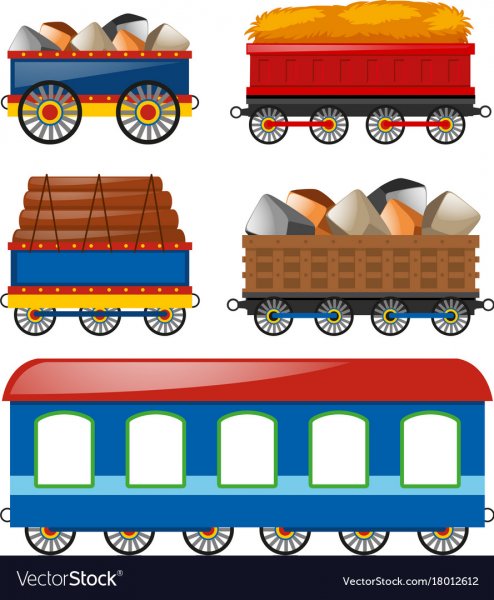 Поезд с вагонами вектор