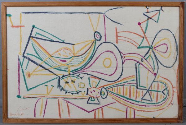 Пабло Пикассо рисует