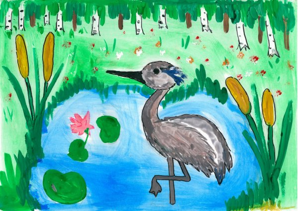 Конкурс детского рисунка журавль птица мира