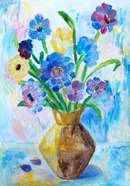 Цветы для мамы рисунок