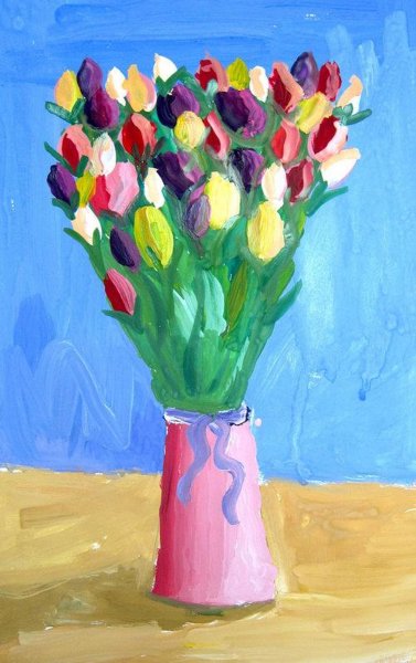 Рисование для детей ваза с цветами