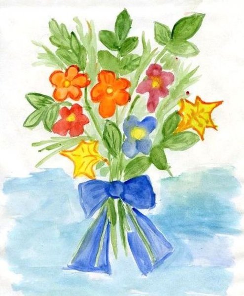 Детские рисунки букет цветов