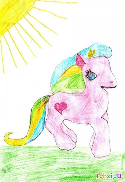 Рисование для детей красками пони