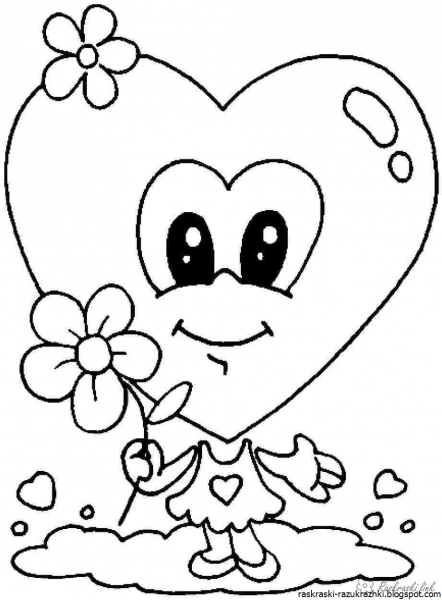 Сердечко раскраска