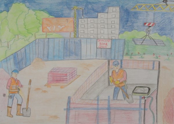 Рисунок на тему стройка