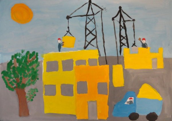 Аппликация на тему стройка