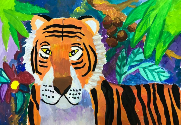 Детские рисунки животных красками