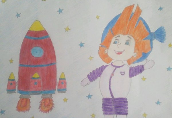 Рисование на тему Незнайка на Луне