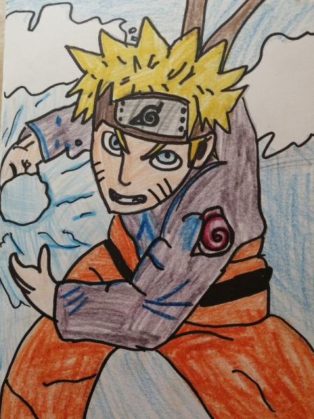 Наруто рисунки цветными карандашами