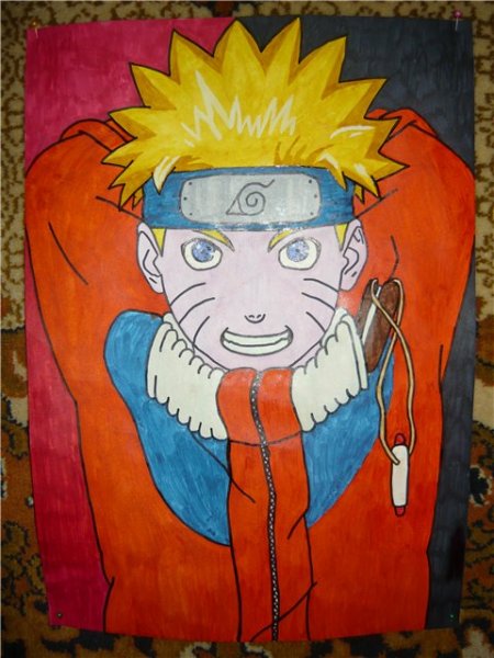 Наруто рисунок красками