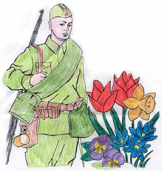 Детский рисунок солдата