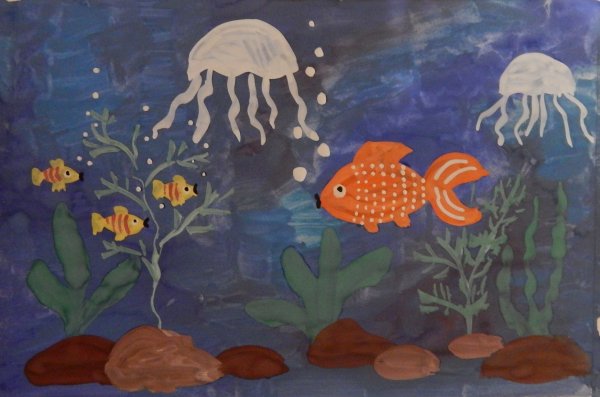 Рисование с детьми аквариум