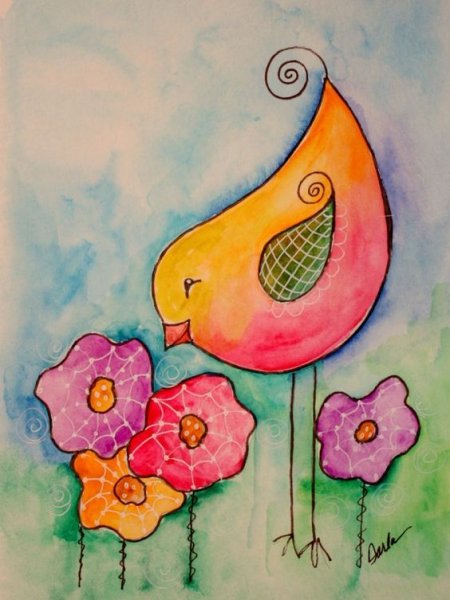 Рисование акварелью для детей