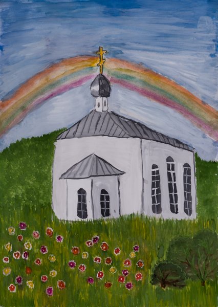 Нарисовать храм ребенку