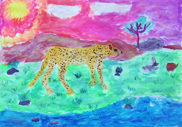 Пластилиновая живопись гепард