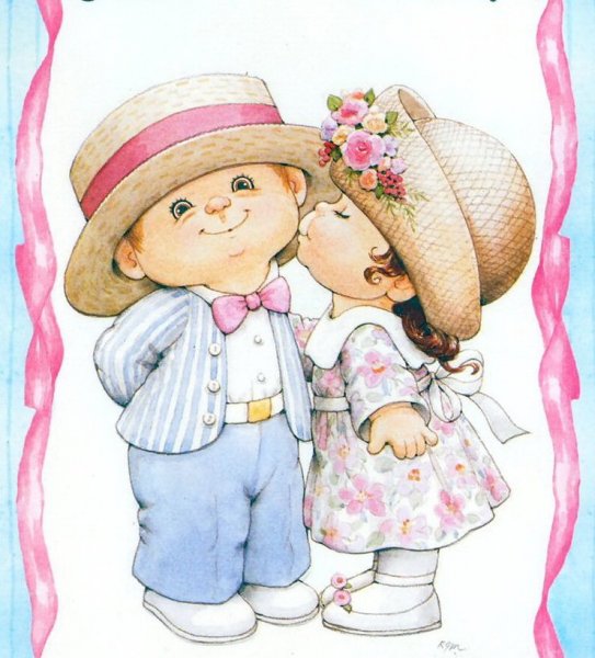Открытки мальчик и девочка