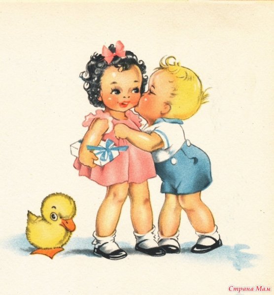 Винтажные детские поцелуи