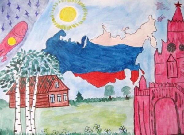Нарисовать рисунок моя россия